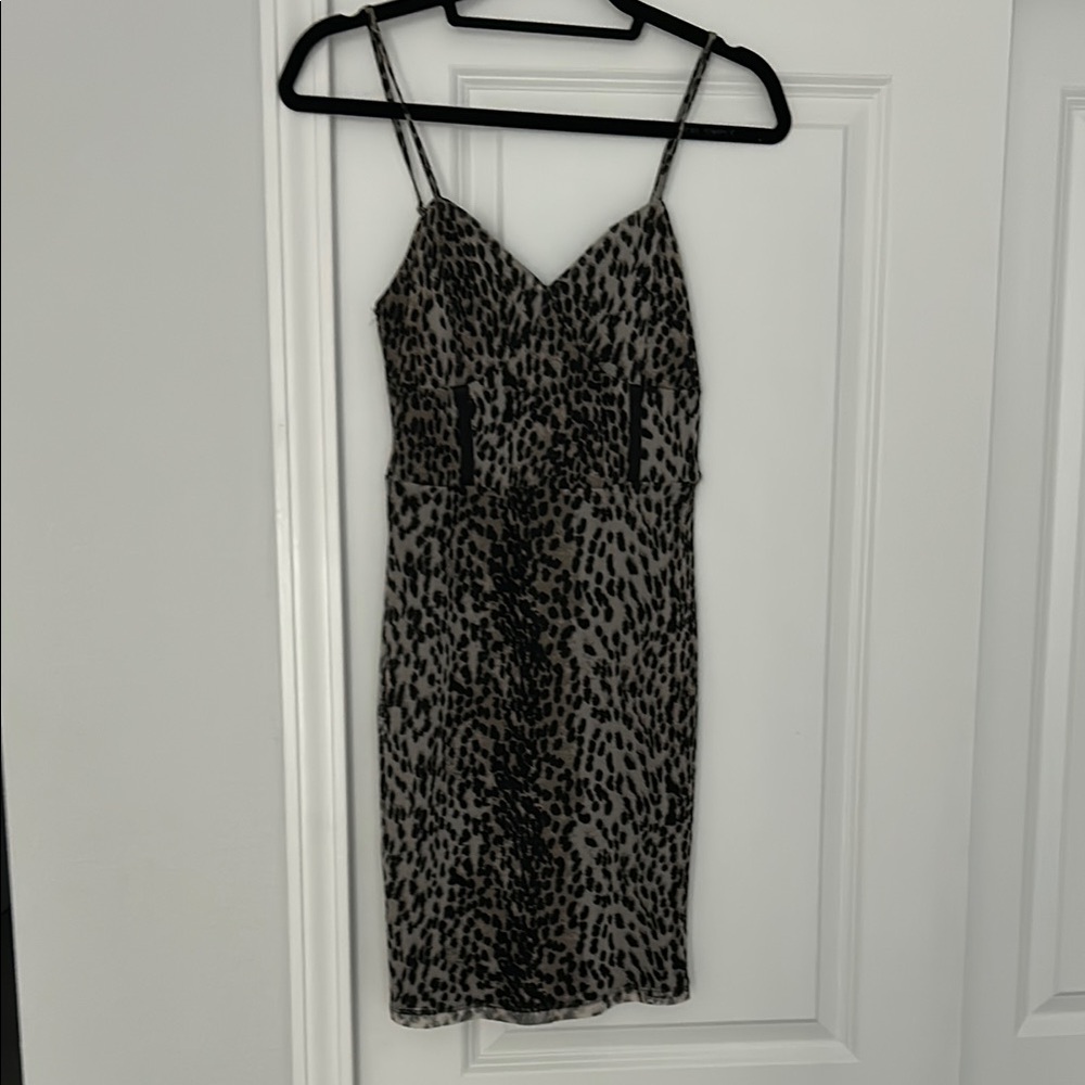 Guess Black Leopard Mini Dress